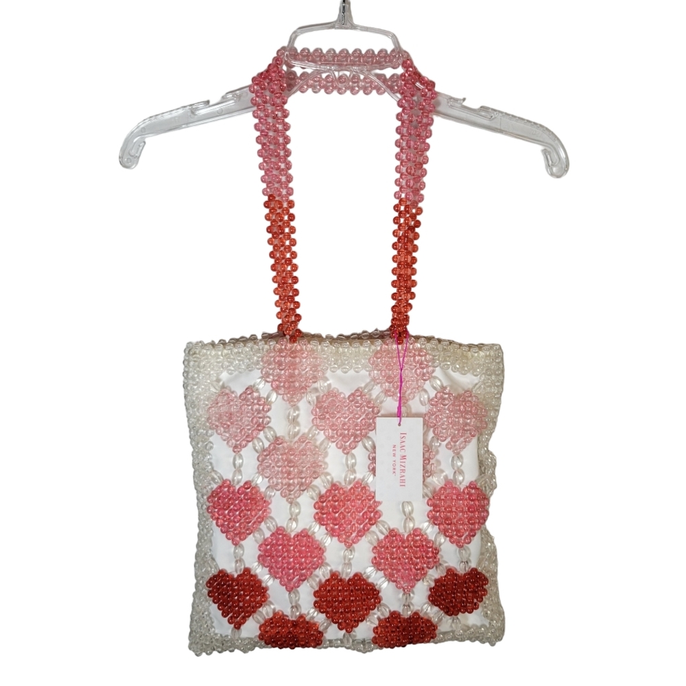 Isaac Mizrahi beaded hombre heart tote bag New With Tags